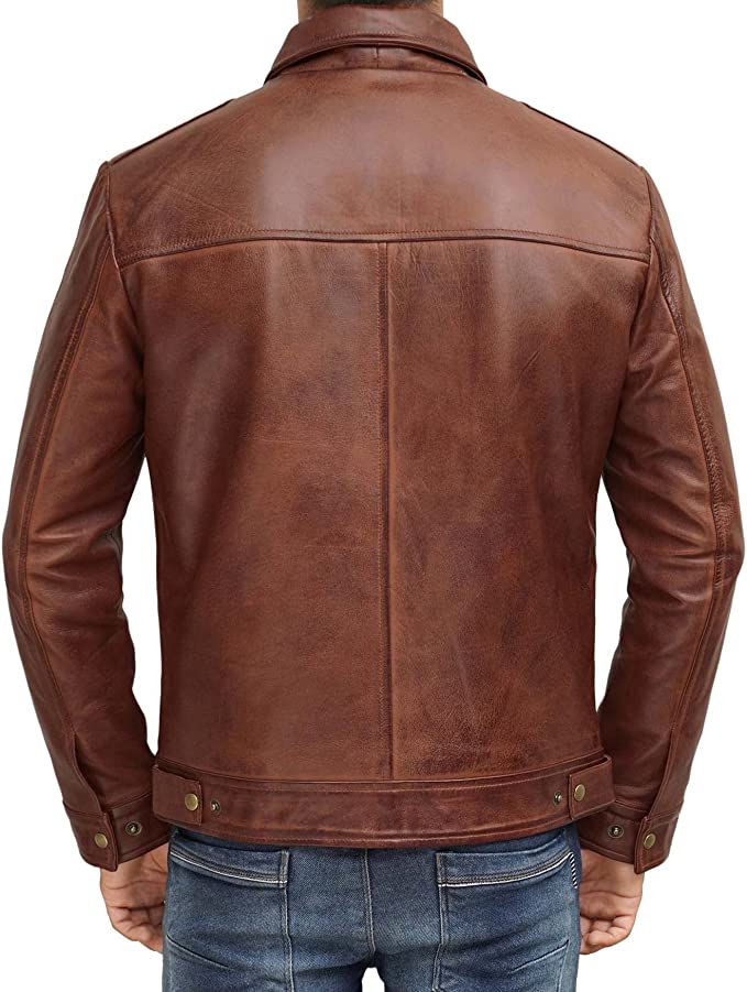 Men's Brown Genuine Leather Jacket