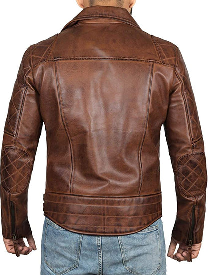 Men Brown Real Lambskin Leather Jacket