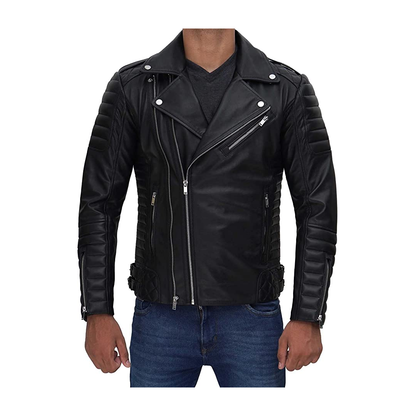 Men Black Real Lambskin Leather Jacket