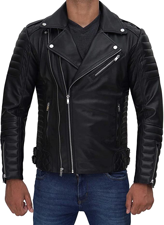 Men Black Real Lambskin Leather Jacket