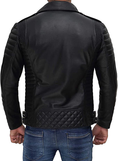 Men Black Real Lambskin Leather Jacket