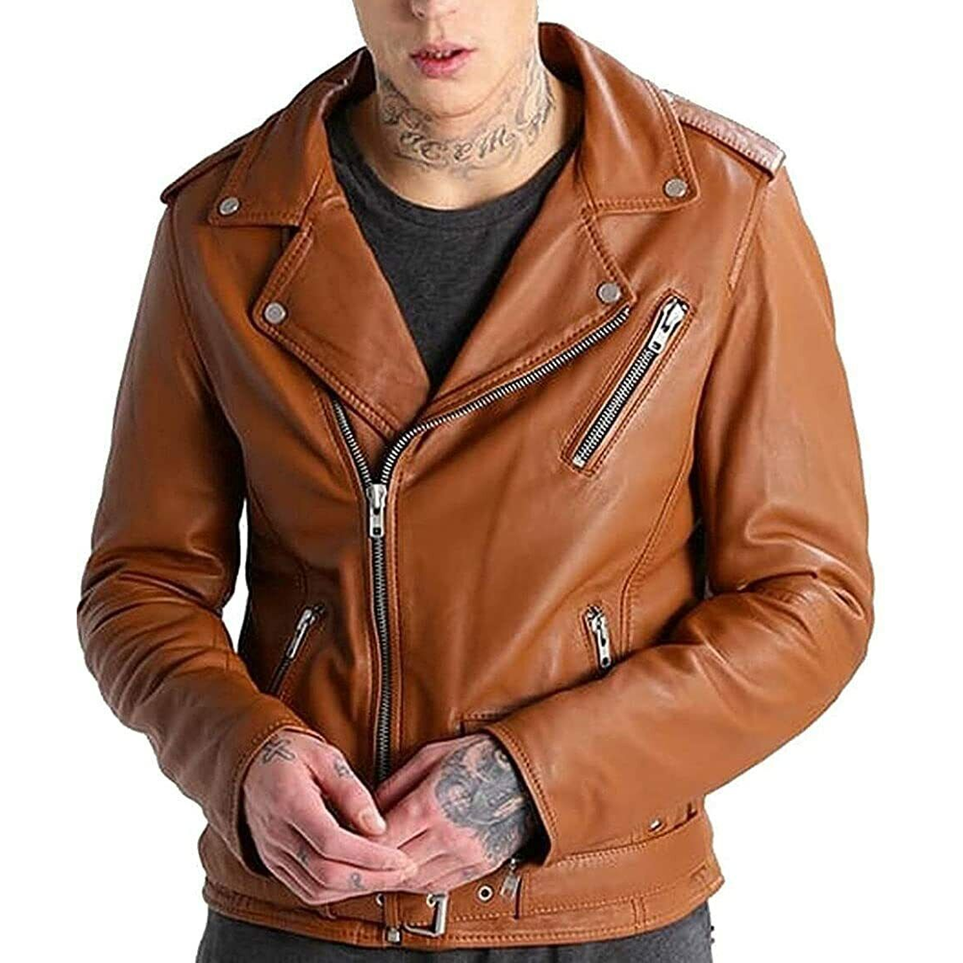 Premium Quality Tan-colour Soft Leather Jacket