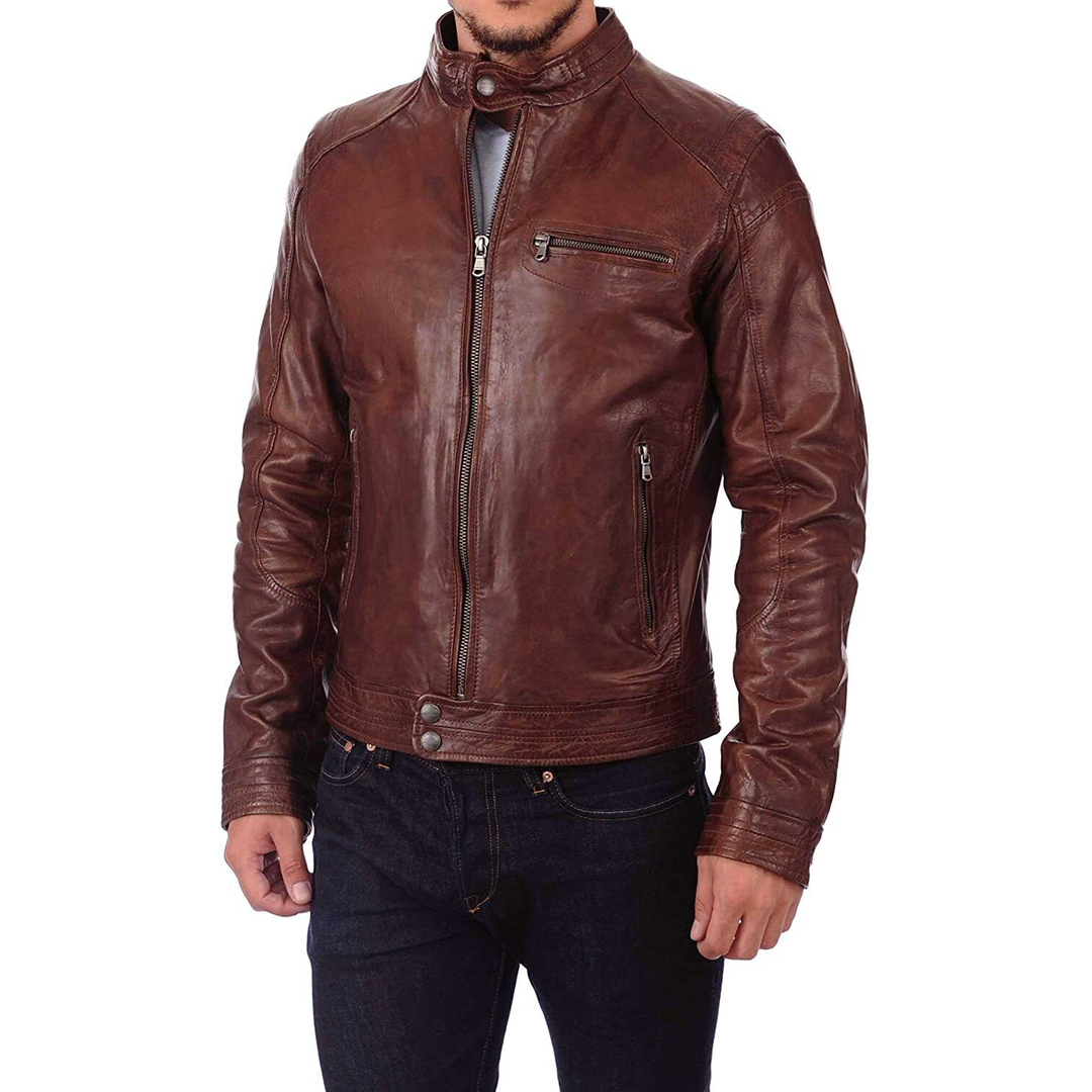 Men's Classic Genuine Lambskin Leather Jacket