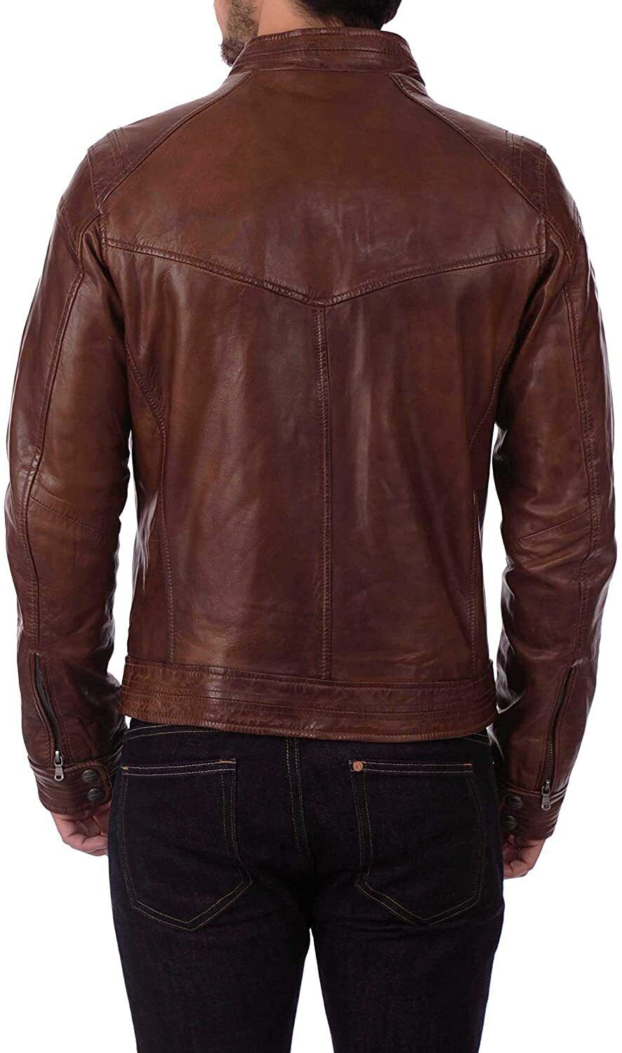 Men's Classic Genuine Lambskin Leather Jacket