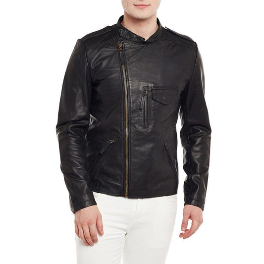 Black Premium Soft Genuine Leather Jacket for Men's