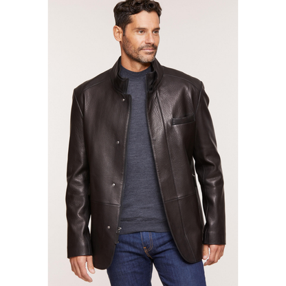 Men's  Black Genuine Lambskin Leather Shirt