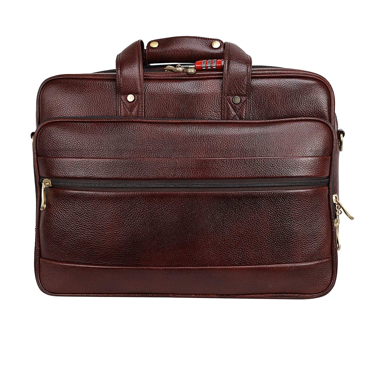 Real Leather Laptop Bags For Men Office Use With Expandable Size Brown Colour