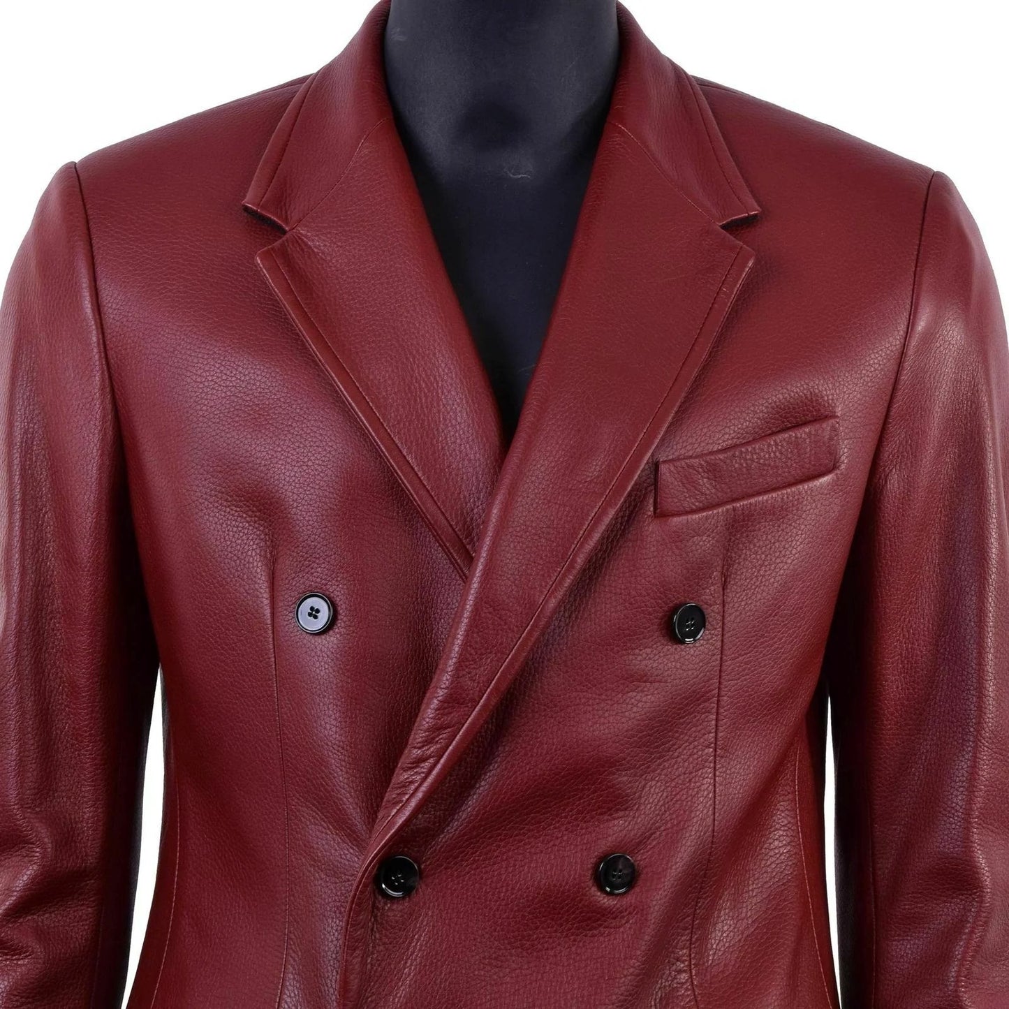 Men's Maroon Color Double Breasted High Quality Blazer