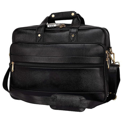 Real Leather Laptop Bags For Men Office Use With Expandable Size