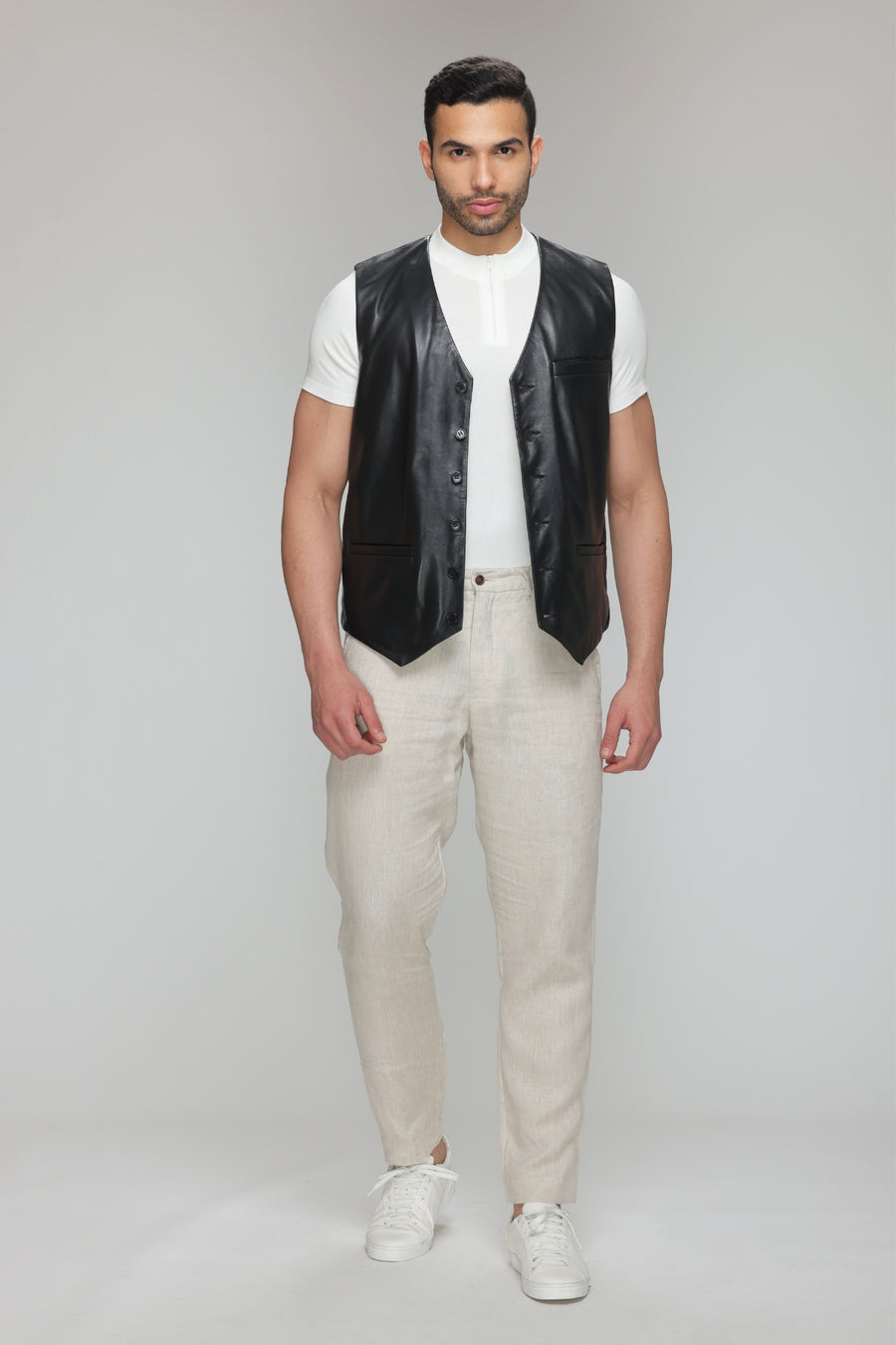 Men's Genuine Lambskin Leather Vest  Comfortable