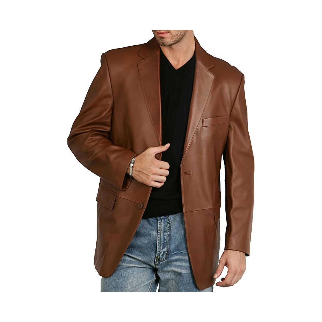 Men's Tan Colour Real Lambskin Leather Blazer