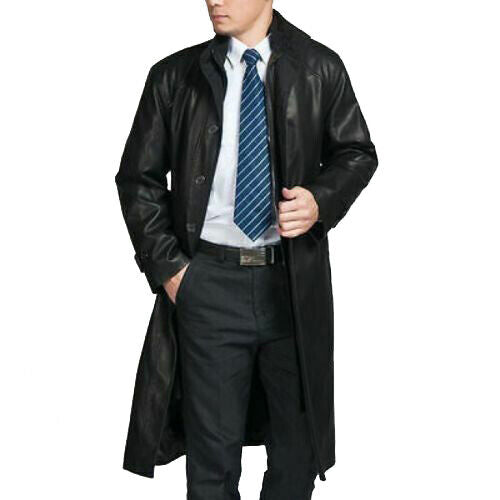 Men's Black Trench Coat Long Coat