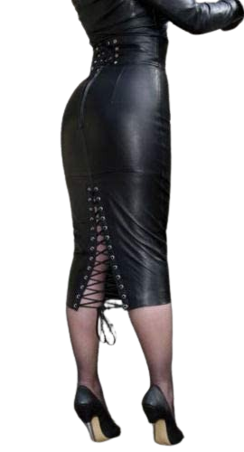 Women's Knee Length Stylish Skirt Made with Real Lambskin Leather