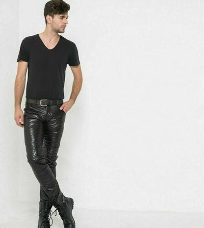 Men's Genuine Leather Pant Black Colour