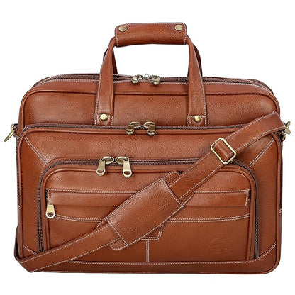 Tan Colour Laptop Messenger and Shoulder Bags for Men Made in Genuine Leather