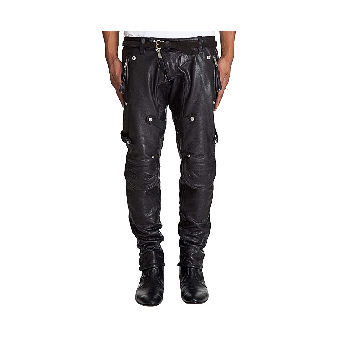 Men's Real Lambskin Leather Jogger Pant