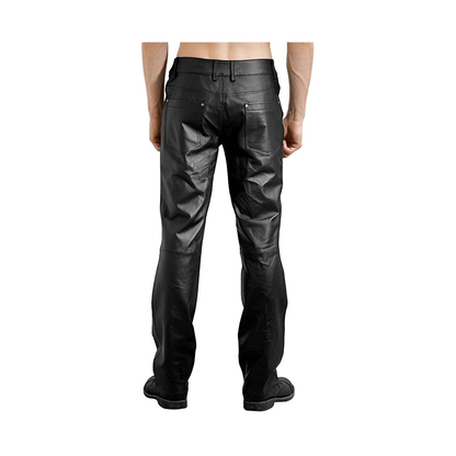 Basic Black Leather Pant For Men