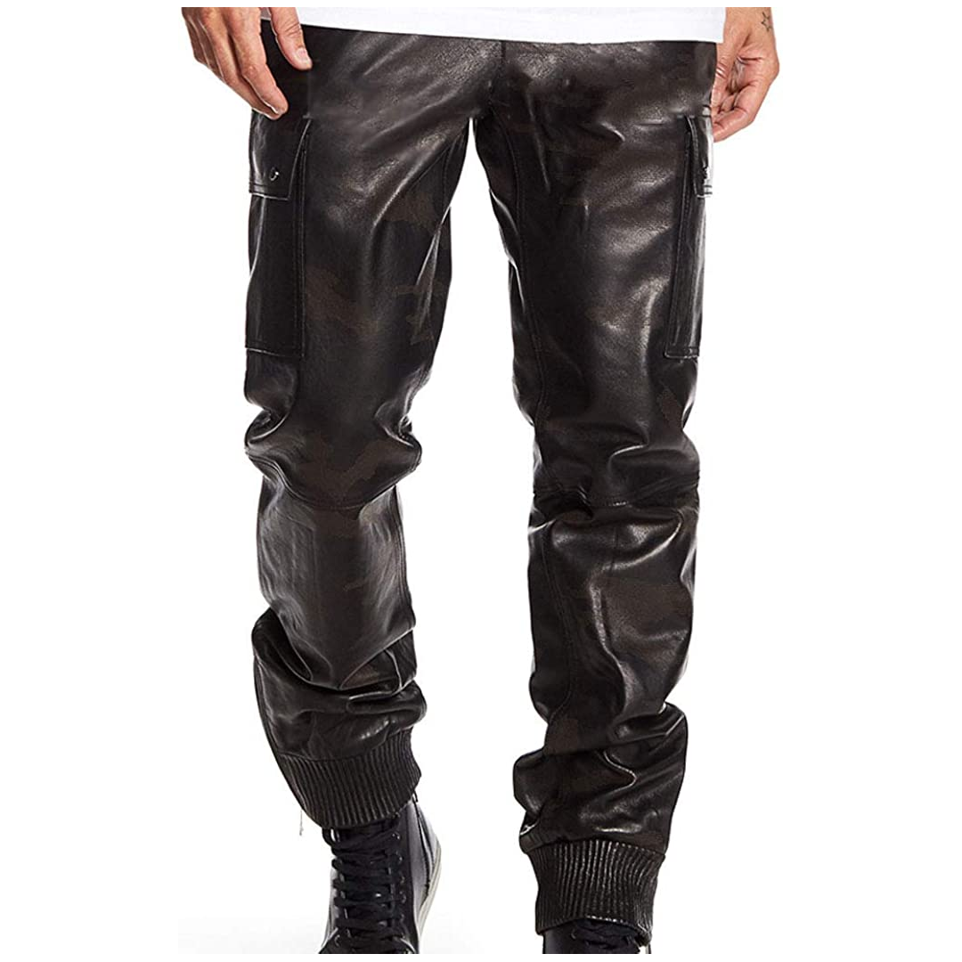 Men's Real Lambskin Leather Jogger Pant