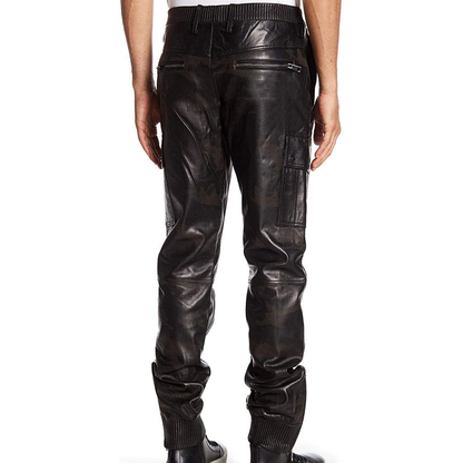 Men's Real Lambskin Leather Jogger Pant