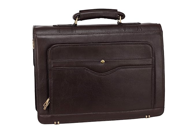 Top Grain Natural Leather Office leather Laptop Shoulder Bag For Men Office Use Up to 16'' Inch Laptop Compartment Size H16 x L12 x W6 INCH | 26 Liters.