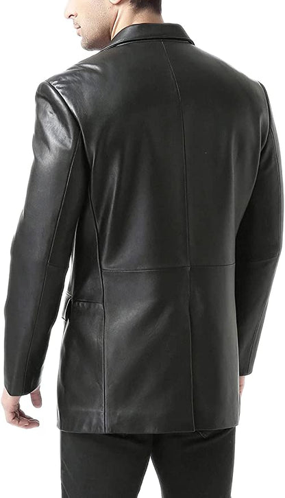 Men Premium Leather Back Blazer