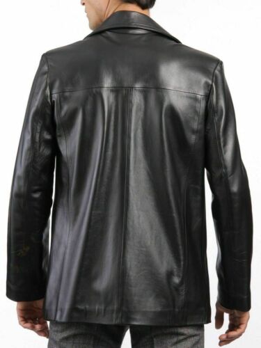 New Four Button Genuine Leather Blazer