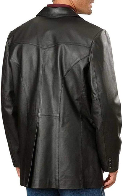 Men Black Real Leather Blazer Best Seller