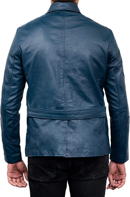 Classic Design Premium Blue Leather Jacket