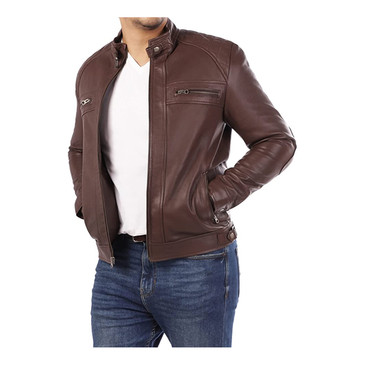 Men's Dark Brown Leather Jacket