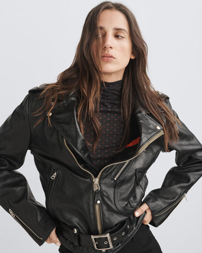 Women's Premium Quality Motorcycle Biker Jacket Made with Genuine Lambskin Leather