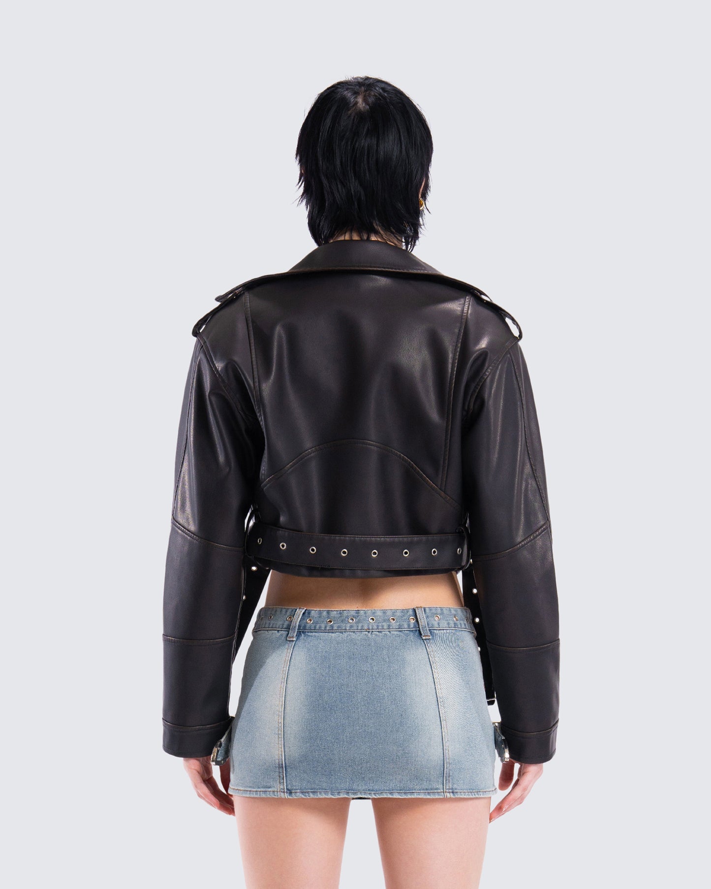 Women's High Quality Crop Bike Riding Jacket Made with Real Lambskin Leather