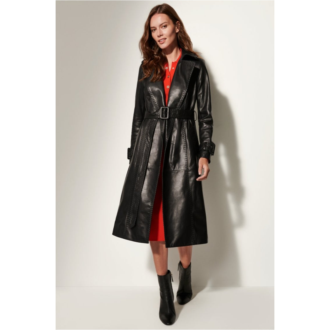 Women's Lambskin Leather Trench Coat