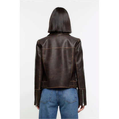 Women's Classic Leather Jacket Real Lambskin Leather.