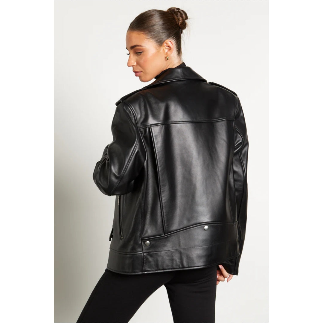 Women's Oversized Real Lambskin Leather Jacket High Quality Jacket