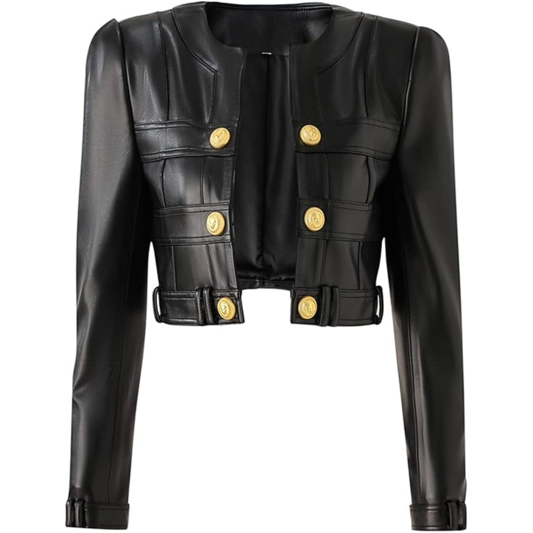 Women's New Stylish 3 Button Genuine Lambskin Leather Jacket