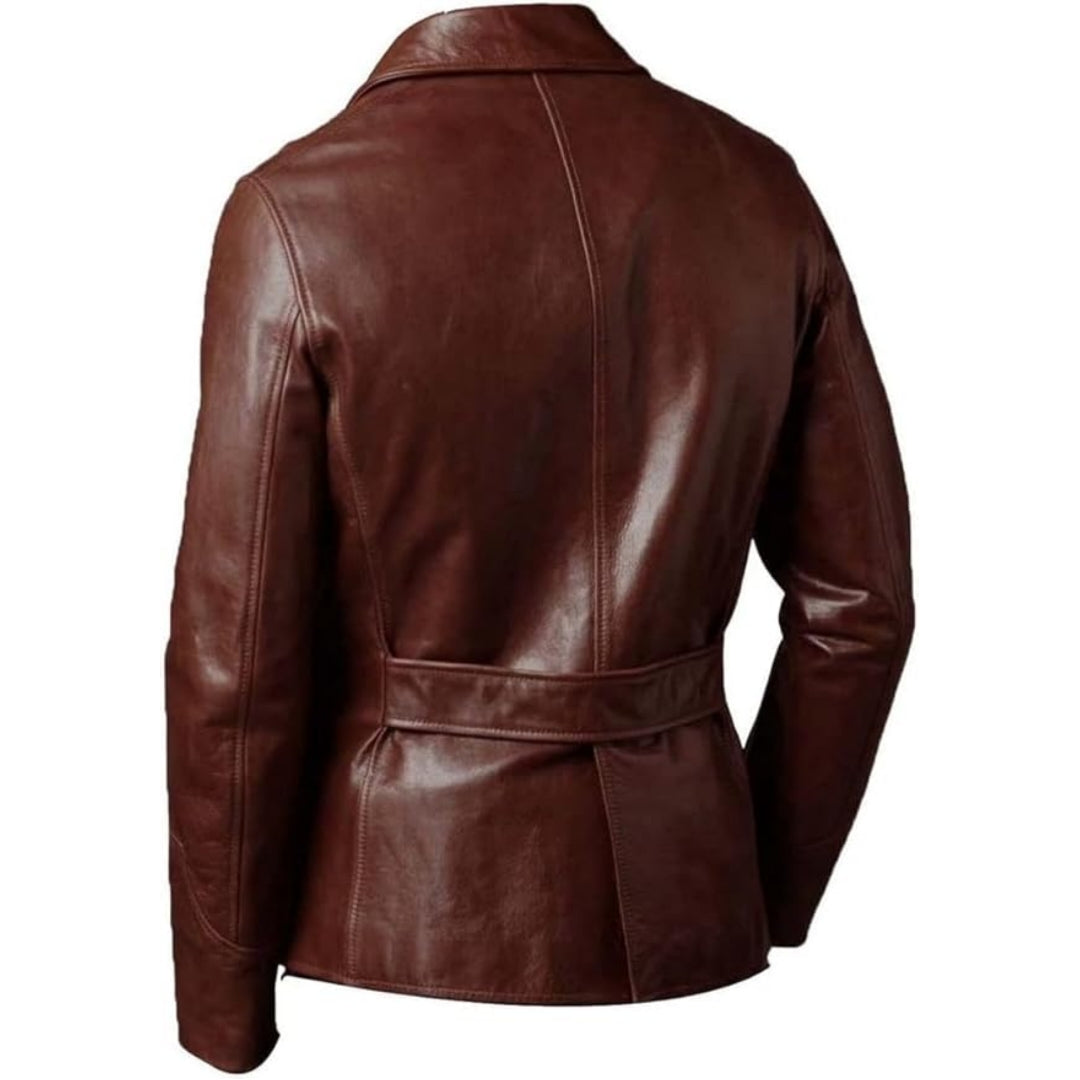 Men,s Classic Genuine Lambskin Leather Jacket with 4 Pocket