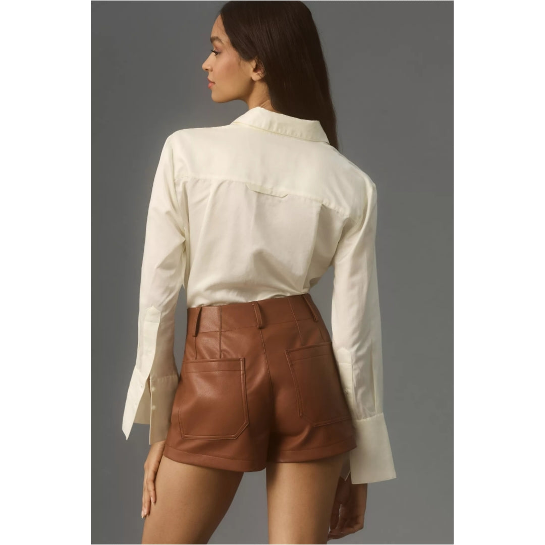 Women's New Pocket Short Made With Genuine Lambskin Leather