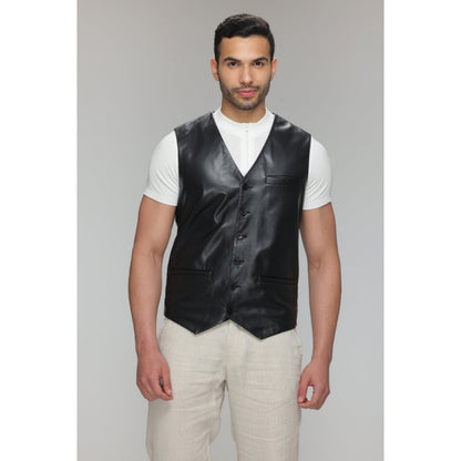 Men's Genuine Lambskin Leather Vest  Comfortable