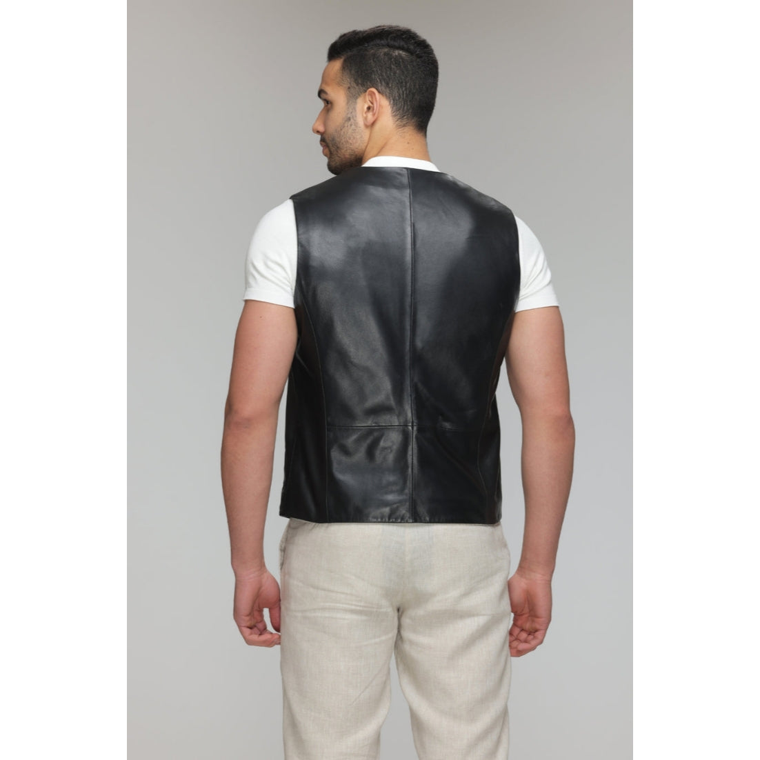 Men's Genuine Lambskin Leather Vest  Comfortable