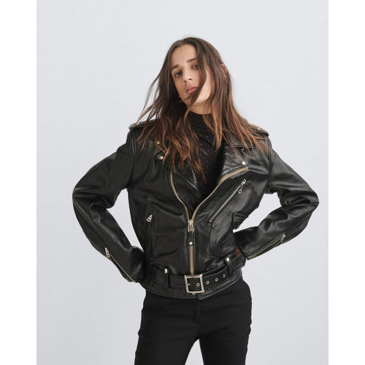 Women's Premium Quality Motorcycle Biker Jacket Made with Genuine Lambskin Leather