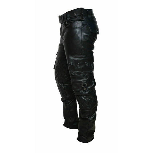 Men's Six Packet Genuine Lambskin Leather Pant