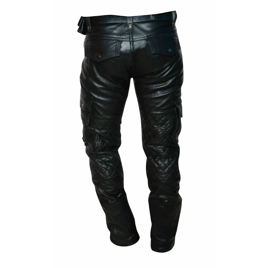 Men's Six Packet Genuine Lambskin Leather Pant