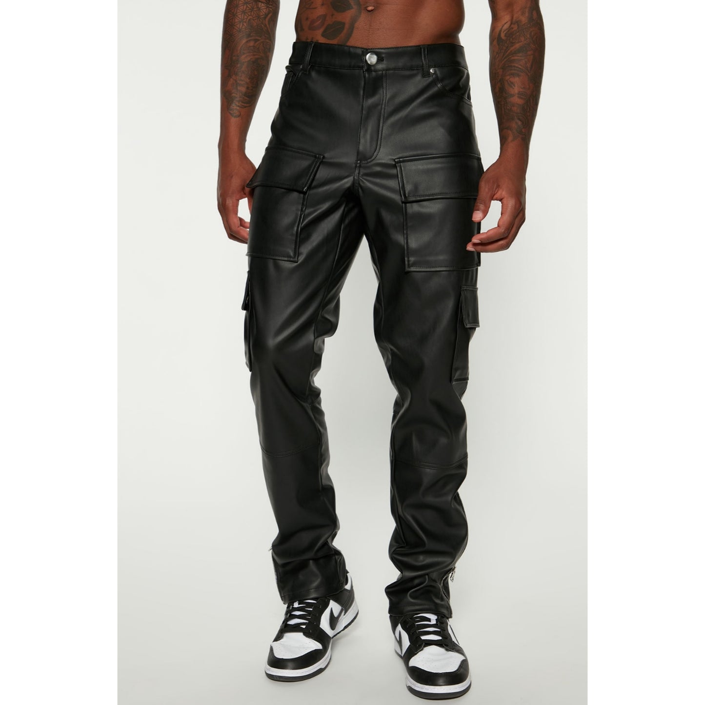 Men's High Quality Six Packet Genuine Lambskin Leather Pant