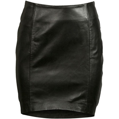 Women's Above Knee Skirt Real Lambskin Leather