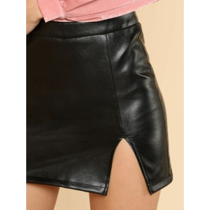 Women Above Knee Short Skirt Made with Genuine Lambskin Soft Leather