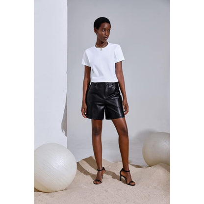 Women's Genuine Lambskin Leather Short