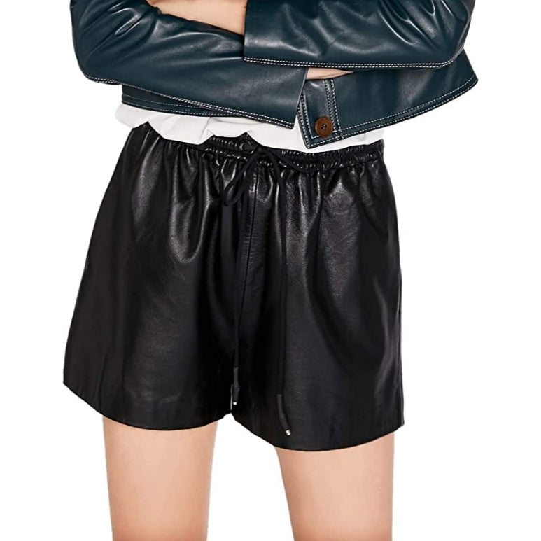 Women's Genuine Lambskin Soft leather Shorts