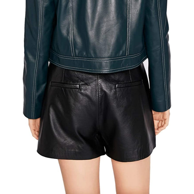 Women's Genuine Lambskin Soft leather Shorts