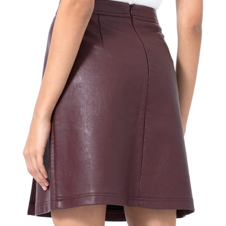 Women's New Four Button Skirt Made with High Quality Lambskin Leather