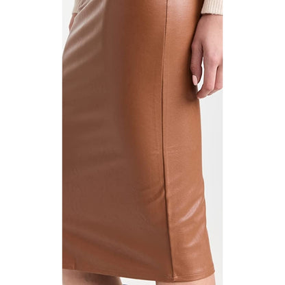 Women's Knee Length Pencil Fit Premium Leather Skirt